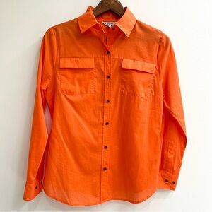 NWOT J.Peterman orange lightweight cotton button up shirt size 6